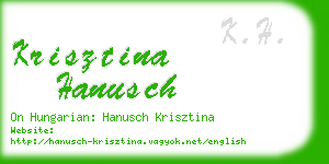 krisztina hanusch business card